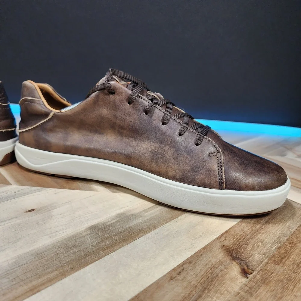 OluKai Lae'Ahi Li 'Ili Mens Size 13 Brown Casual Leather Sneakers 10455-6363